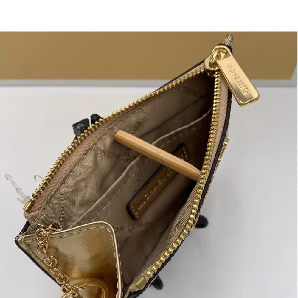 MICHAEL KORS SMALL TOP ZIP COINPOUCH WITH ID Pale gold COLOR